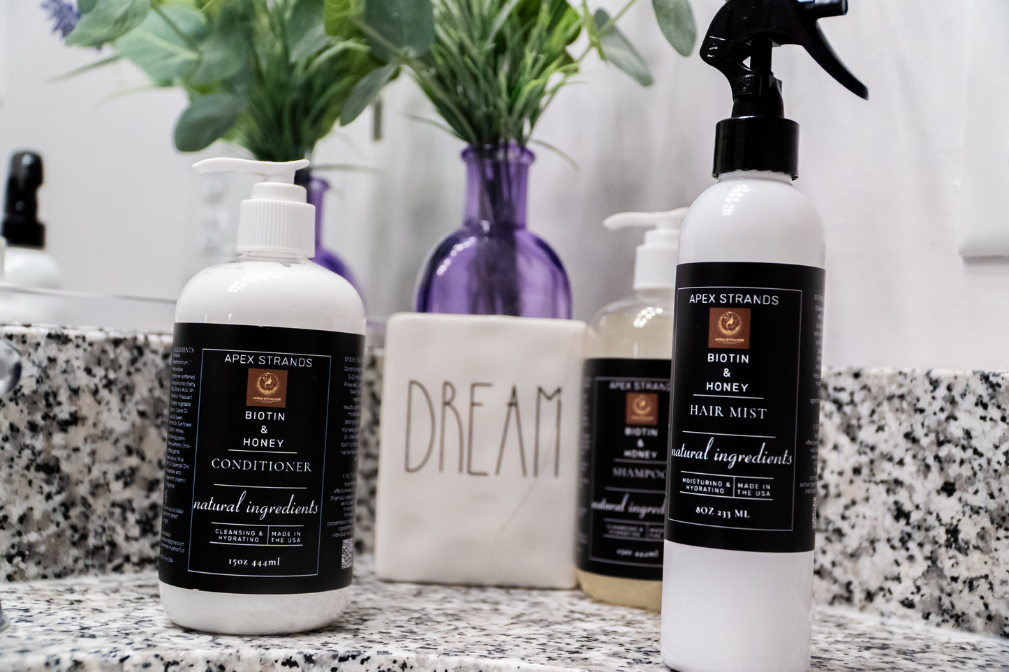 Biotin and Honey Bundle: Shampoo, Conditioner and Mist