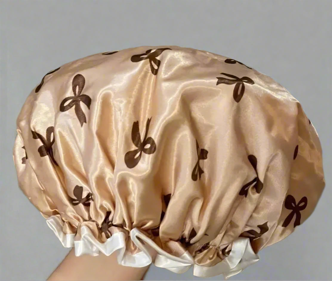 Kids Satin Double Layer Waterproof Showe Cap